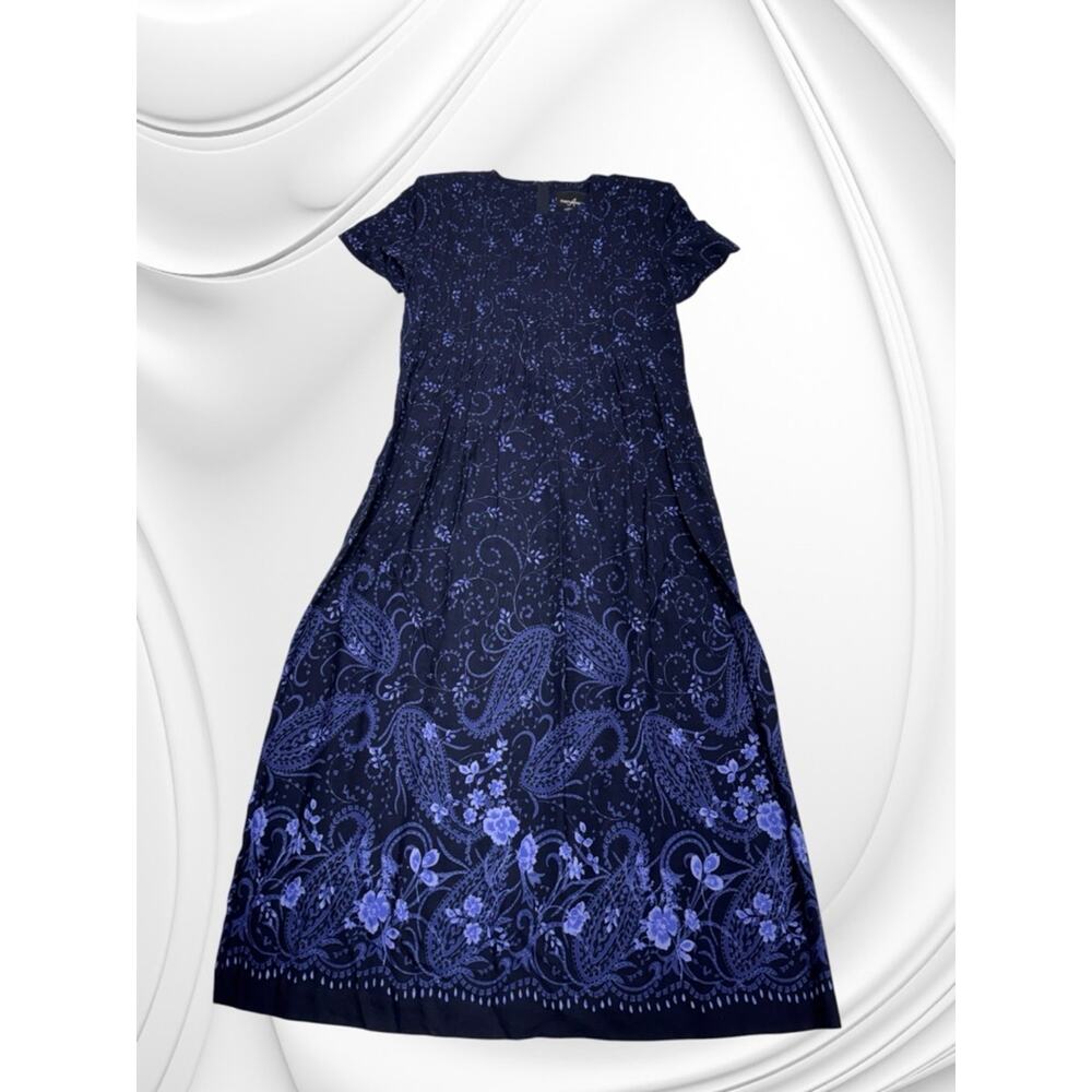 POSITIVE ATTITUDE Women’s 6 Petite Blue Short Sleeve Dress - Picture 2 of 5